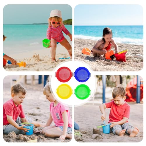Criba de playa infantil multicolor set de 4 piezas para conchas y arena 3