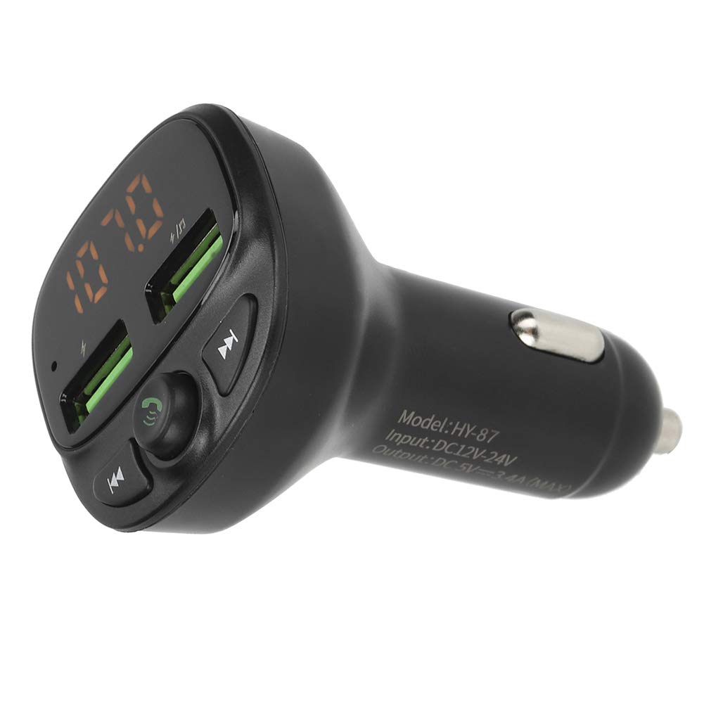 Transmisor FM Bluetooth V5.0 para coche, adaptador de radio FM Bluetooth inalámbrico con retroiluminación LED, reproductor de música con llamadas manos libres