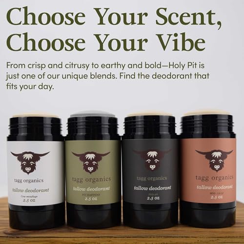 Image of Tallow Deodorant, Holy Pit (Frankincense & Myrrh) 2.5 oz | Natural Ingredients, Aluminum-Free, Long-Lasting Odor Protection, From Grass-Fed Suet, No Synthetic Fragrance, Made in USA