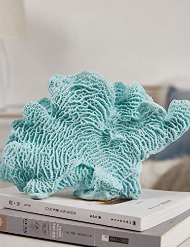 Estatua Decorativa de Coral Oceánico Azul 9.4 in miniatura 4