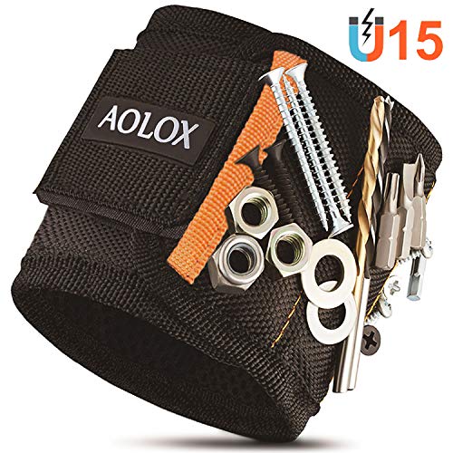 Magnetic Wristband, Magnetic Gadgets for Holding Screws, Nails, Drill Bits,bolts, Best tool Gift