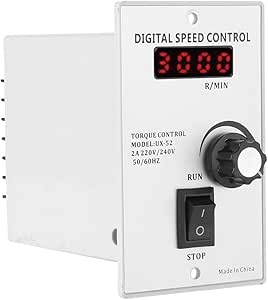 AC Digital Motor Speed Controller,Adjustable Stepless Motor Speed Controller,Motor Speed Controller 220V 50Hz 15-400W 0-1450rpm (400W)