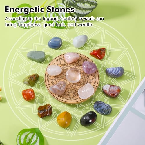 Huiguli 18 Pcs Healing Crystal Stones, Natural Gemstones Healing Crystal Gifts Palm Stones Reiki Chakra Crystals, Lucky Polished Pocket Stone for Anxiety Stress Relief, Balancing Yoga, Meditation - Image 4