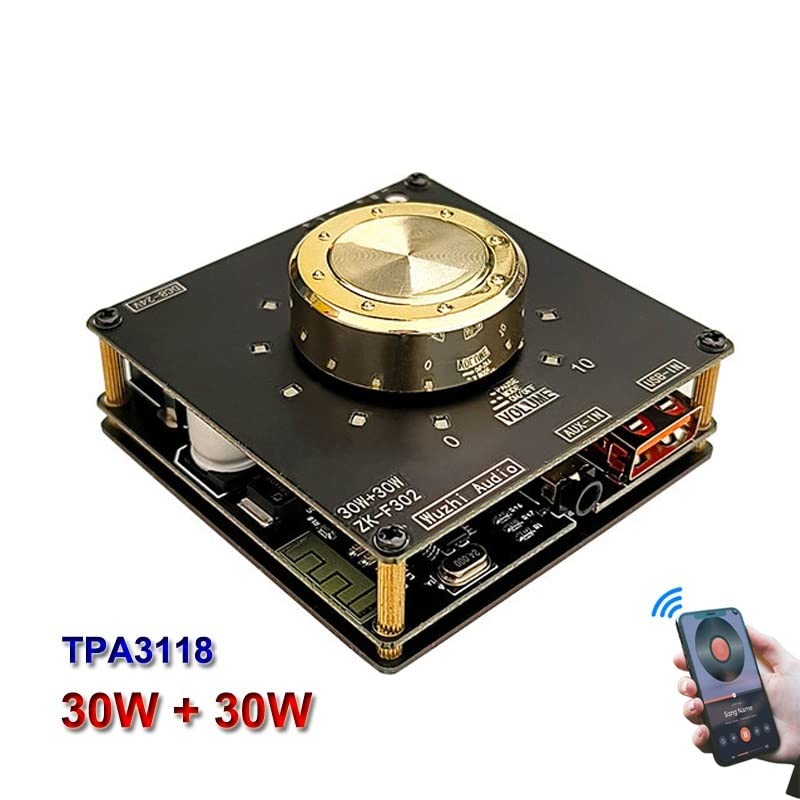 Amplificatore Hi-Fi， Amplificatore audio TPA3118 2 * 30W Potenza Stereo HiFi Classe D Equalizzatore Digitale Scheda Audio USB Mini Musica AMP Amplificatore Audio Bluetooth