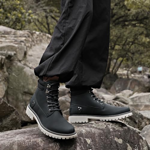 Image of Mens Snow Boots Fur Lined Hiking Boots Waterproof Anti-Slip Outdoor Climbing Shoes