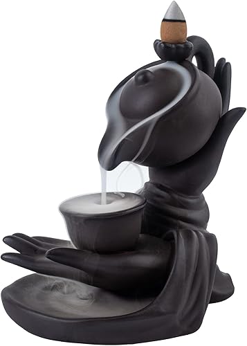 Miniatura 7 de Quemador de Incienso de Cascada Mano de Buda Quemador de Incienso de Reflujo Cascada Soporte de Incienso de Humo Cascada con 100 Conos de Incienso