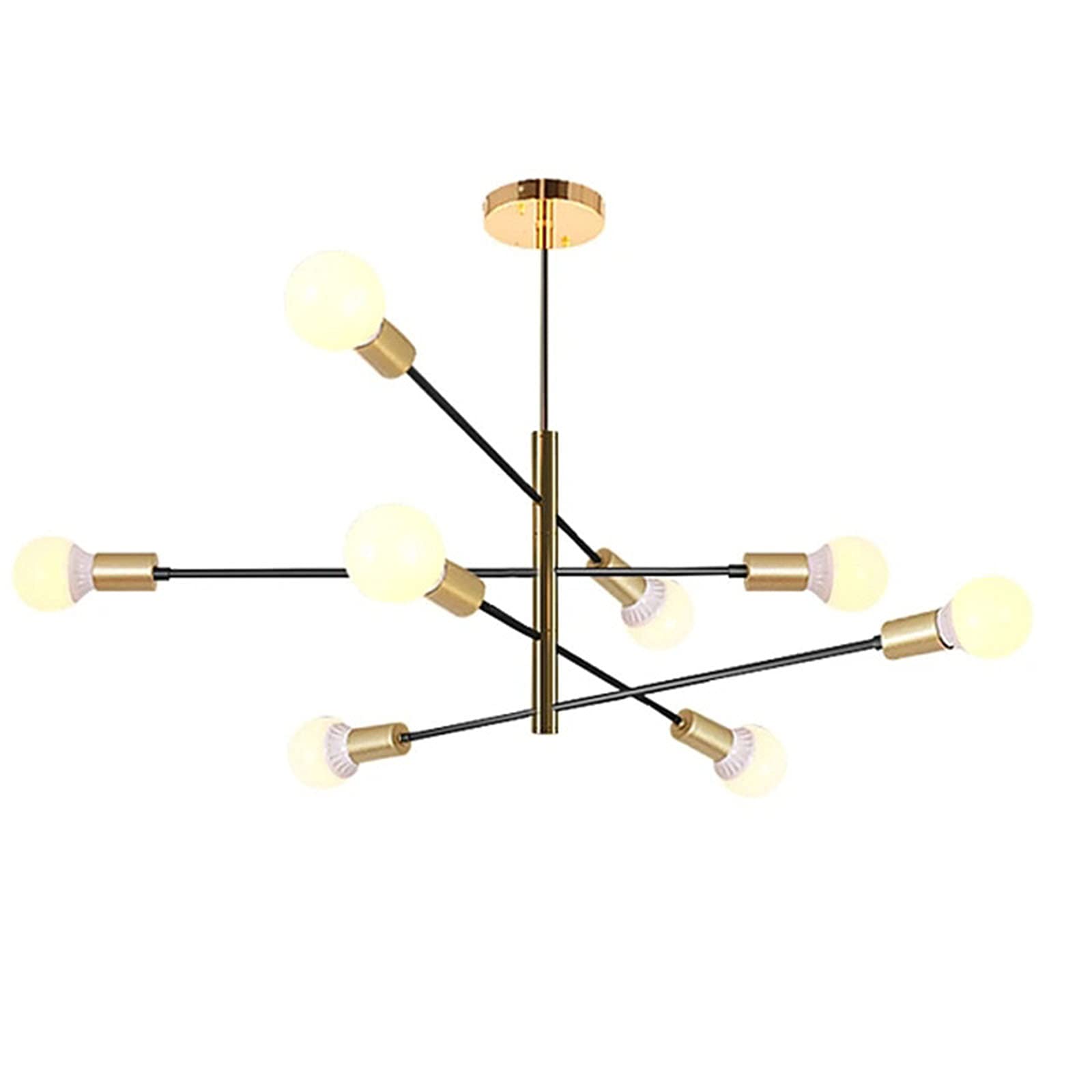 LAI HO Modern Sputnik Chandelier, Medieval Industrial Gold Pendant Lighting, ​Vintage Ceiling Light Fixture for Living Room Bedroom Dining Room,Gold,8 heads