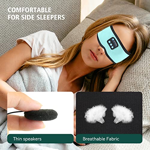 Schlafkopfhörer Bluetooth Sport Stirnband, Schlaf Kopfhörer Schlafmaske Drahtlose Musik Schlaf Kopfhörer Bluetooth Kopfhörer mit ultradünnen HD Stereo für Schlafen Joggen Yoga Meditation (Blau) - Image 6