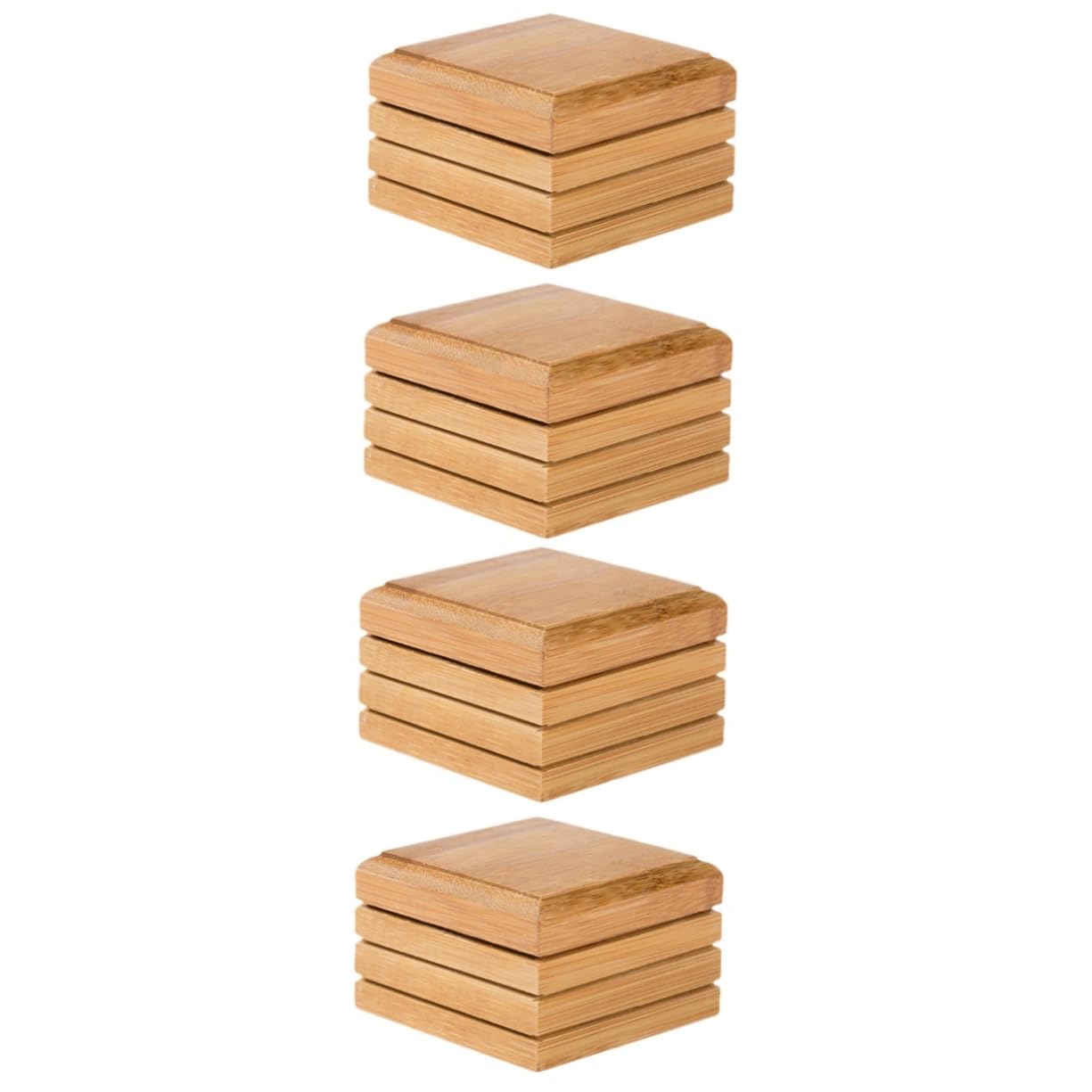 Anneome 4piezas Jabonera De Bambú Natural Drenaje De Soporte para Jabón Ecológico Decoración para Baño y Cocina Color Khaki