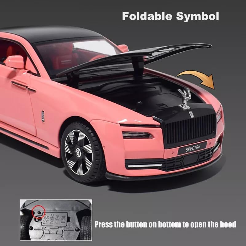 Image of New Model Rolls Royce Spectre Toy Car 1:24 Diecast Scale Model Metal Pull Back Toy car for Kids with Openable Doors & Light, Music Toy Vehicle for Kids - Colors as Per Stock(Design-69)