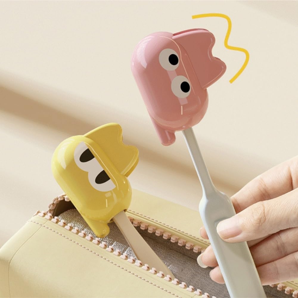 Porta Spazzolino Decorazione, Coprispazzolino Portaspazzolino, Portatile Da Viaggio Multifunzione Moderno(Yellow,3pcs)