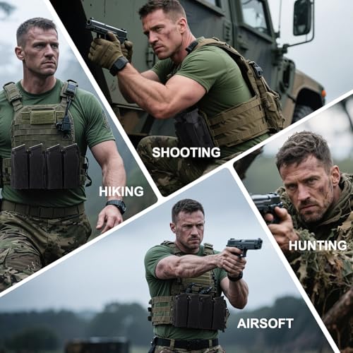 Image of OneTigris Tactical Double Pistol Mag Pouch,Open-Top Molle Mag Pouch for 9mm M4 /M16 /AR /AK, Magazine Pouch with Quick Release Insert