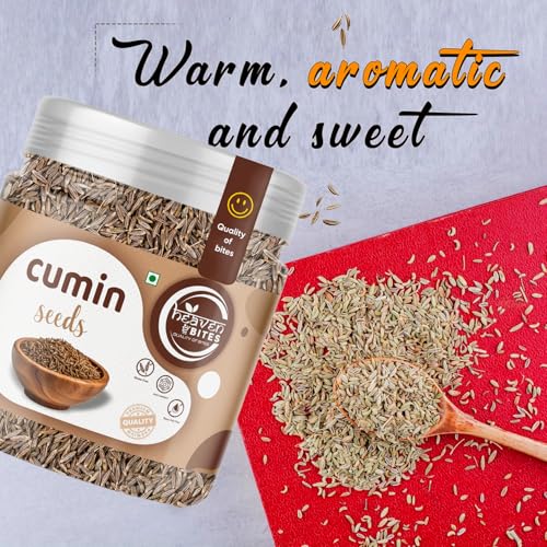 Image of Heaven Bites 100% Natural & Fresh Whole Cumin Seeds Jeera 100GM | No added Colours Sabut Jeera - Flavorful Spice for Indian Cooking & Seasoning - Rich Aroma & Flavor