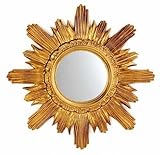 Pintici Espejo de pared redondo para el sol, 42 cm, estilo rococó antiguo...