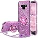 OCYCLONE Galaxy Note 9 Case, Glitter Cute Phone Case for Women Girls with Kickstand, Bling Diamond Rhinestone Bumper with Ring Stand Compatible with Galaxy Note 9 Case for Girl Women - Purple