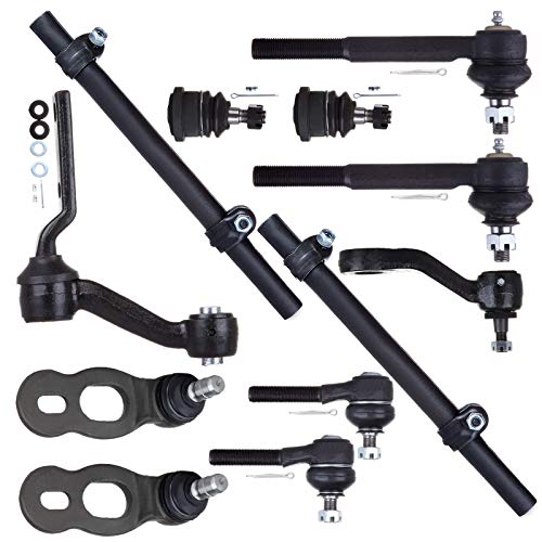 Scitoo 12Pcs Suspension Kit 2 Front Upper 2 Lower Ball Joints 2 Inner 2 Outer Tie Rod End 2 Tie Rod End Adjusting Sleeve 1 Pitman 1 Idler Arms Fit For 1995-2002 Crown Victoria Town Car Grand Marquis #TOP25