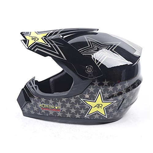 Image of Youth Kids Offroad Gear Combo Helmet Gloves Goggles DOT Motocross Off-Road Racing ATV Dirt Bike Protector (#4, L)