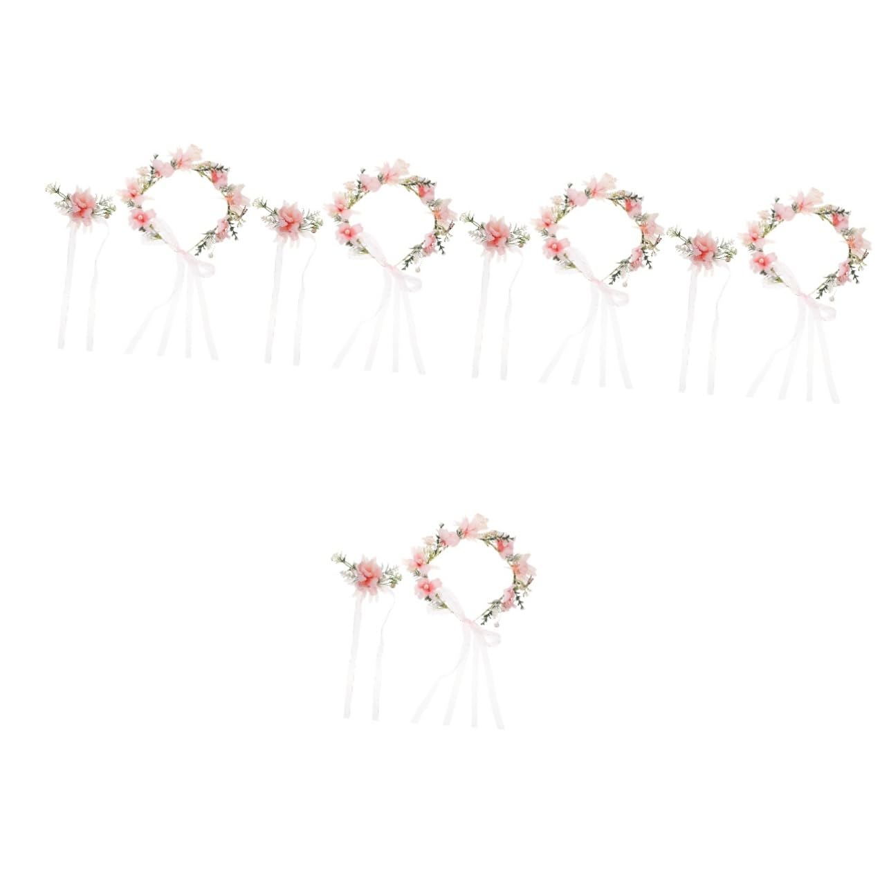 FRCOLOR Lot De 5 Bandeaux De Mariée Réglables Bracelet À Fleurs Élégants Pour Filles Accessoire Pour Cheveux Idéal Pour La Plage Et Les Mariages