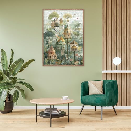 Puzzle Fantasy Treehouse para Adultos 1000 Piezas, Rompecabezas de Madera con Tema Floral y Plantas miniatura 6