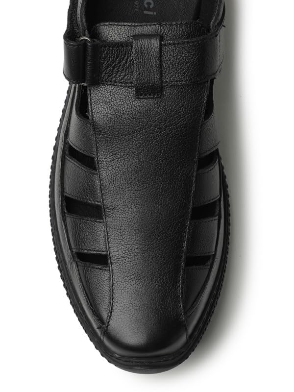 Image of Gabicci Mens Slide Sandal, Slip On Entry Full Smooth Leather, Casual Lounging Sandal,EVA Sole, Flat Heel,Sea Man
