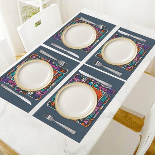 Sets de table basket-ball en PVC lavable et résistant pour repas quotidiens