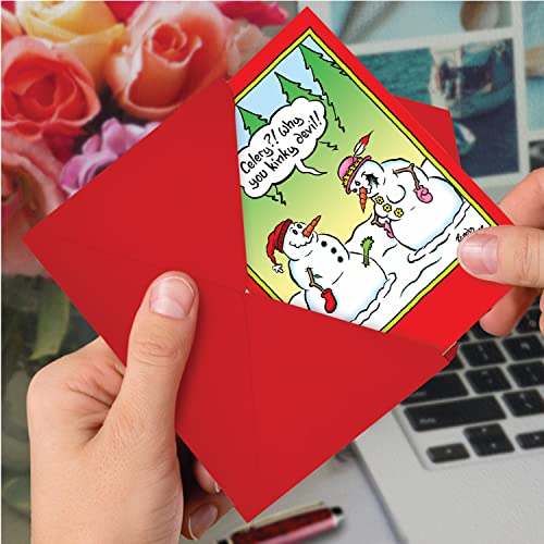 image for NobleWorks - Box of 12 Cartoon Christmas Cards - Funny Adult Holiday G