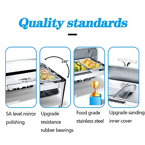 LXX Chafing Dish, 9L Chafing Dish Speisewärmer Elektrisch, Warmhaltebehälter Buffetwärmer Warmhaltegerät Commercially… – Bild 8