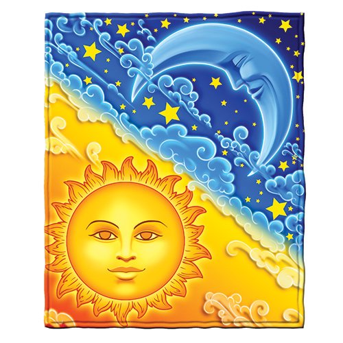 Dawhud Direct Sun and Moon Fleece Blanket for Bed, 50
