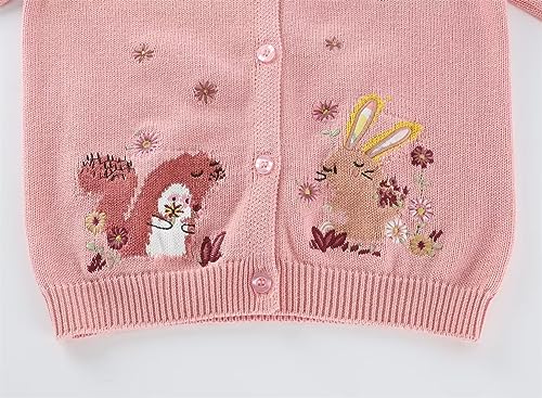 Connectyle Girls' Crewneck Cardigans Sweater Cotton Long Sleeve Button Knit Top2