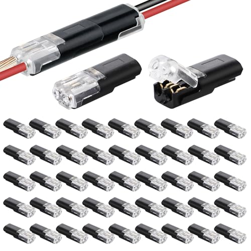 45 Stück Auto Kabelverbinder Wasserdicht 2 Polig,12V Stecker 2 pin,Kabel Steckverbinder,Schneller Kabelstecker Verbindungen 12V für 18-22 AWG Kabel Crimp,Steckverbindung Wire Connector für KFZ LKW