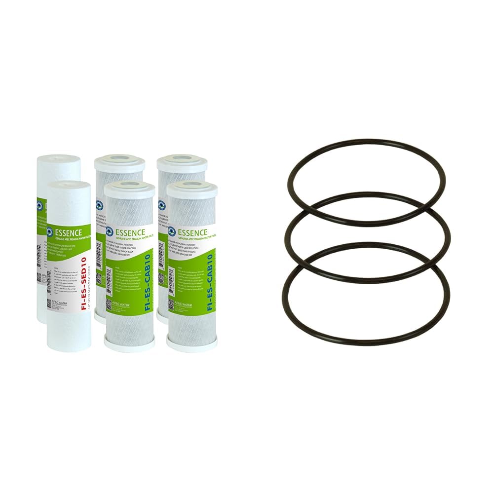 FILTER-SET-ESX2 High Capacity Replacement Pre-Filter Set O-Ring for ROES-50 3 5 OD Reverse Osmosis Water Filter Housings