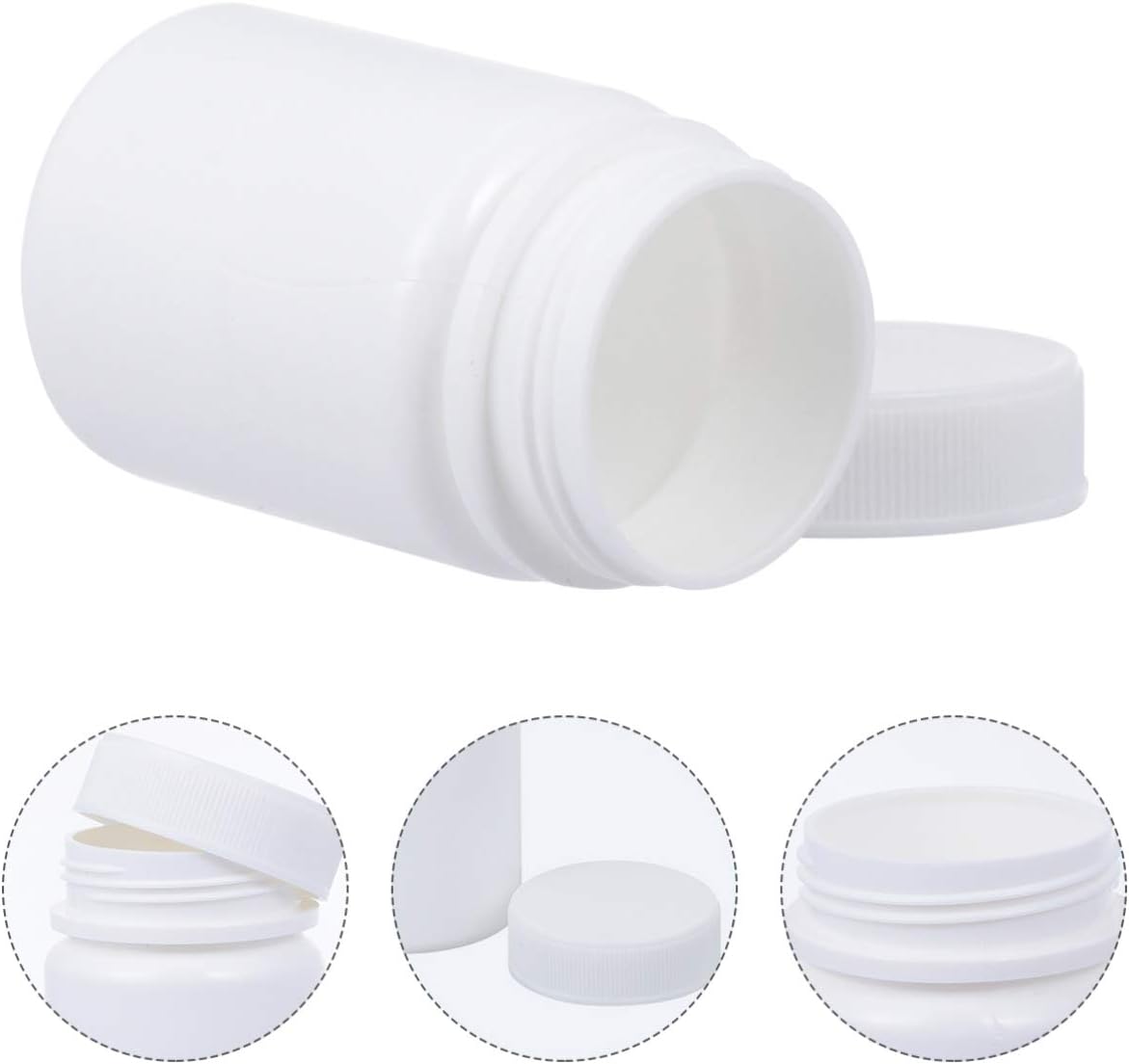 20 Pcs Empty Pill Bottles, 50ml Small White Plastic Medicine Containers with Lids, Portable Travel Pill Holder for Medication, Vitamins & Crafts