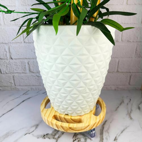 Suporte Vaso De Planta Redondo Rodinhas Cristal 25 Cm Claro