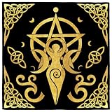 CREATCABIN Göttinnen Altartuch Tarotkarten Tischdecke Hexenmatte Wandteppich Tischdecke Spirituelles Tuch Quadratisch Samt Wandkunst Wahrsagekarten Tischdecke Für Ritualbedarf 50x50cm