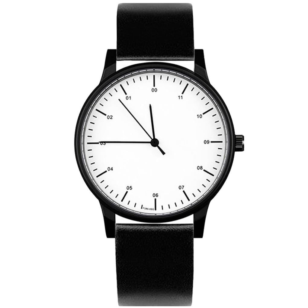 CXML&DASHE Anti-Clockwise Watch - Reverse Hands & Inverted Numbers, Backwards Quartz Movement, Minimalist Unisex Design (Unique Counterclockwise Timepiece for Men & Women)