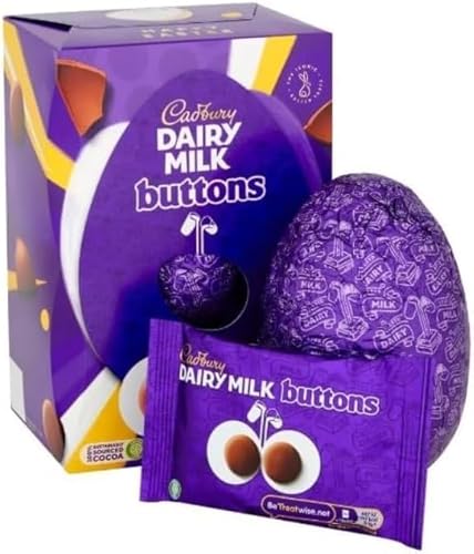 2 huevos de Pascua con botones gigantes, 195 g, especial para Pascua, delicioso, sabroso y retorcido, cesta de regalo para cumpleaños, Navidad