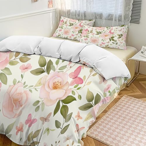 Housse de couette imprimée fleurs pour masquer l'usure de votre literie