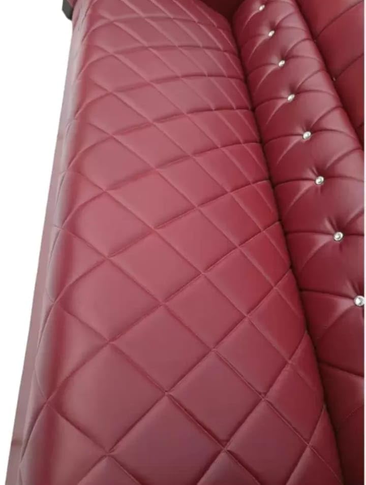 Image of A to Z Furniture Classic 3+1+1=5 Seater Sofa Set Luxury Chesterfield Sofa in for Home Living Room & Office (Cherry)