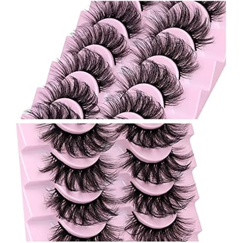 wiwoseo Eyelashes Natural Wispy Fluffy Lashes Extension 20MM False Eyelashes Fluffy Volume Dramatic Lashes Lightweight Reusable 2 Styles Mixed 10 Pairs Pack Cover