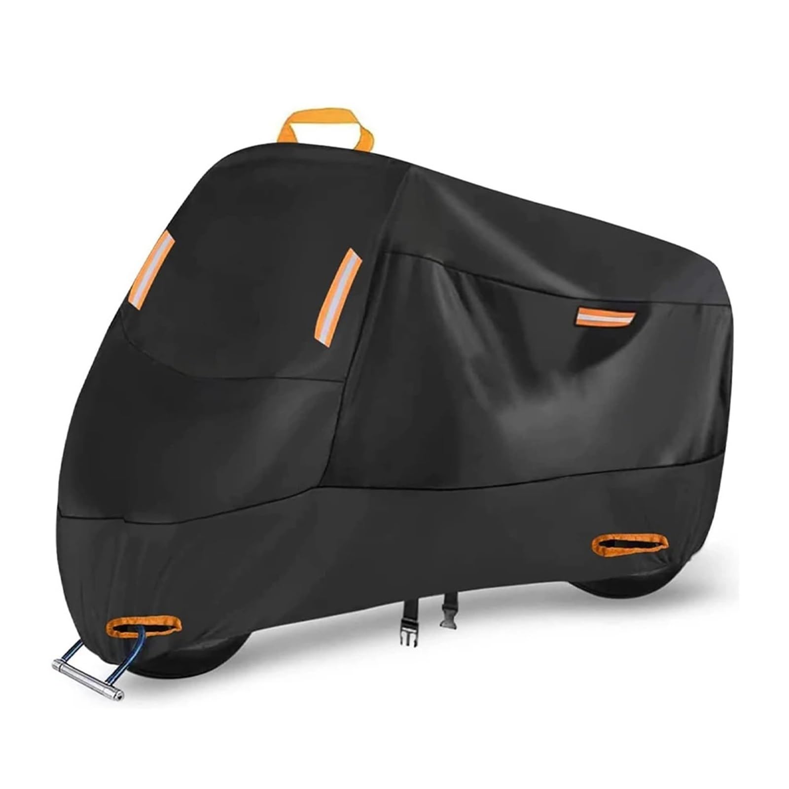 Coprimoto placcato in poliestere PU | Nero Misure multiple Pioggia e sole Ioni: copertura for moto placcata in poliestere PU