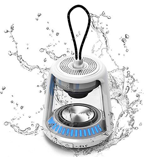 JUSTNEED Portable Wireless Bluetooth Speaker, Mini Outdoor Speaker with 5W True Wireless Stereo Sound IPX5 Waterproof for Home Party Travel Camping Hiking Beach, White