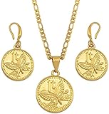 JSYHXYK Necklace Papua New Guinea Butterfly Jewelry Set Gold Color Necklace Earrings Jewellery Gifts...
