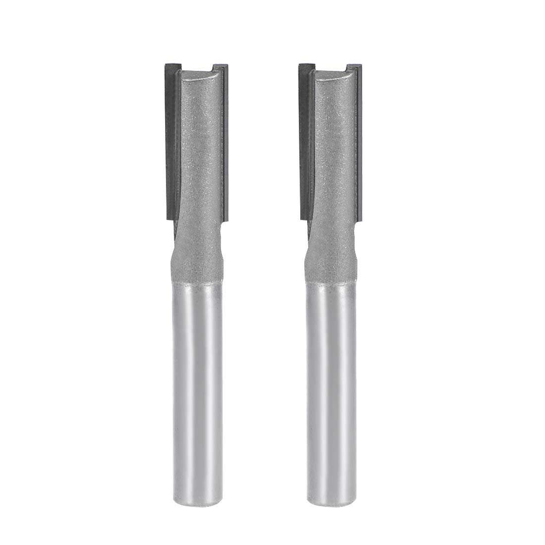 Router Bit 1/4 inches Shank 5/16 inches Cutting Dia 2 Straight Flutes Carbide for Woodworking Carpentry Milling Cutter Tool 2 Pieces