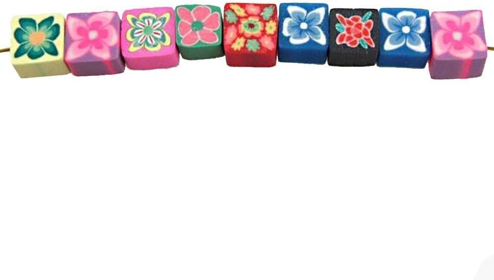 Honeysuck Creative Mix Square Fimo Polymer Clay Beads for Jewelry Making(Random color)