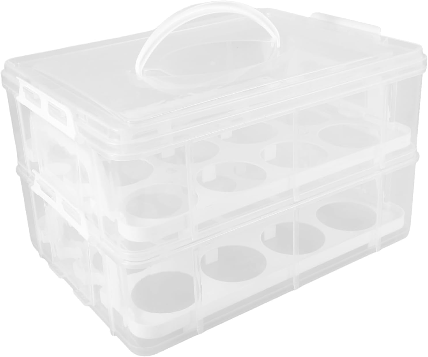 PRETYZOOM Multi-Layer Cake Transport Box with Handle Cupcake Carrier for Desserts Sealed Storage Container for Party and Daily Use Sturdy Plastic for Convenient Transport