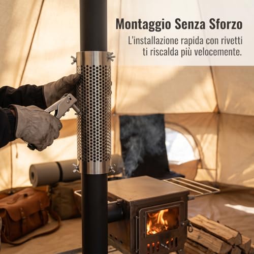 Chimenea estufa leña Aymzbd de alta resistencia para camping 5