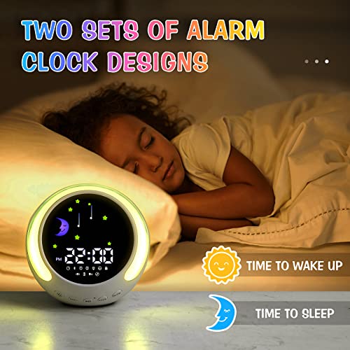 Kids Alarm Clock, Dual Alarm Clock With Touch Night Light Dimmable, Ok To Wake Clock For Kids, Wake Up Light With Sleep Trainer, Diy Alarm Clock Ringtones, Bluetooth Speaker, Girl/Boy Bedroom Gift. #TOP2