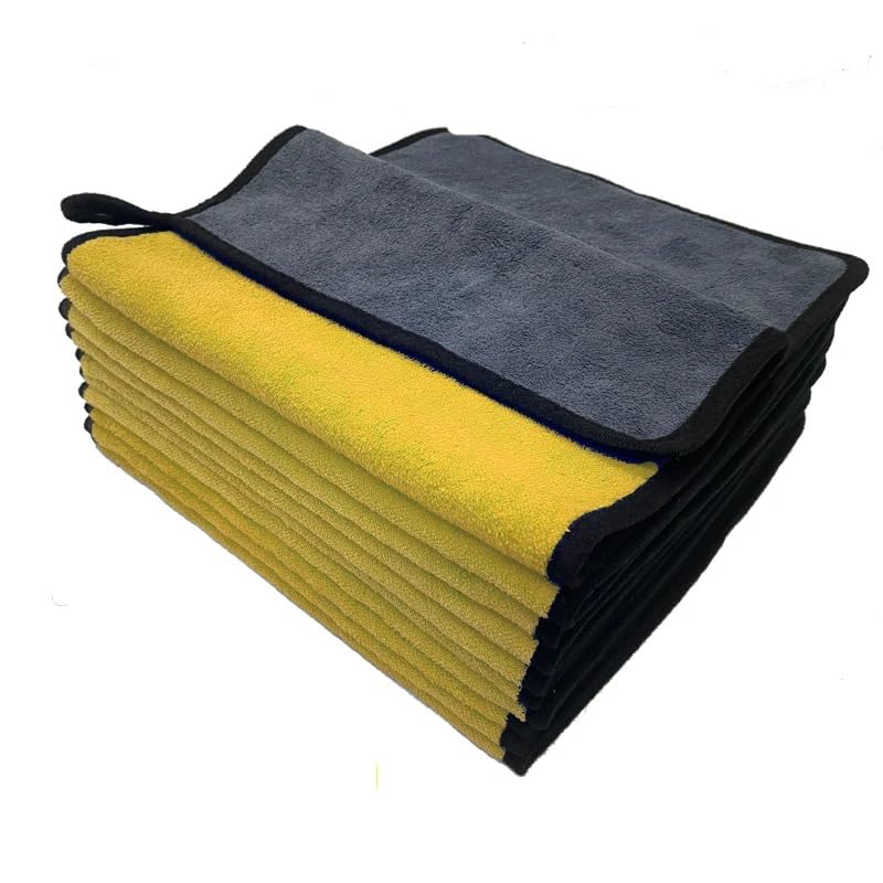 Autowaschhandtuch, Detaillierung, Auto-Werkzeuge, Innenausstattung, Auto-Reinigungstuch-Set für Mikrofaser-Zubehör, Tuch, Trocknen, 5 Stück, Gelb, Größe: 30 x 60 cm