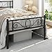 Yaheetech Bettrahmen 90 x 200 cm Metallbett mit Lattenrost Einzelbett/Doppelbett Gästebett Jugendbett mit Kopfteil für Schlafzimmer Gästezimmer Schwarz