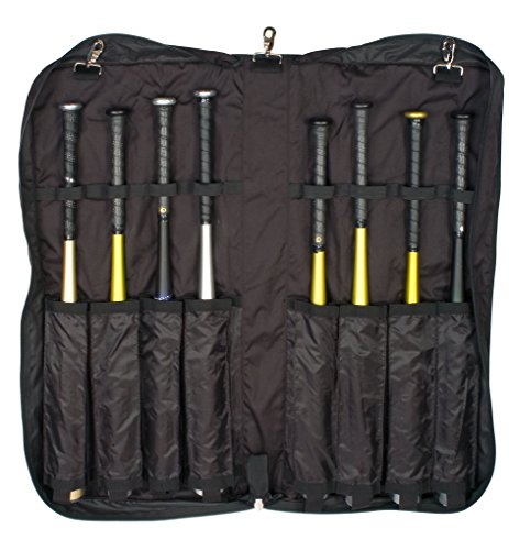 Champion Sports Folding Zippered Nylon Bat Portfolio – Holds 8 Bats – Hanging Hook